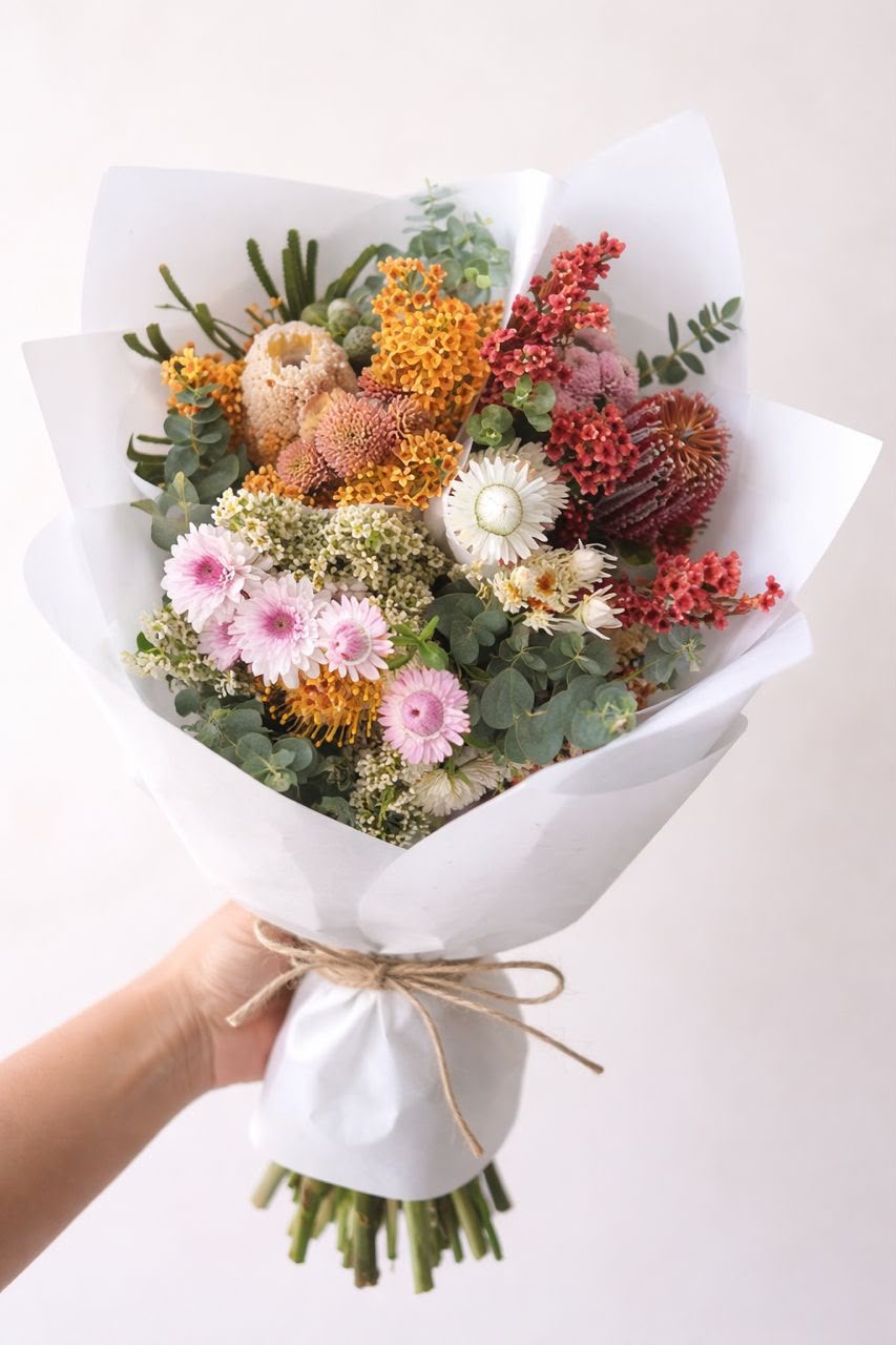 Wildflower Fresh Bouquet with Eucalyptus Wrap