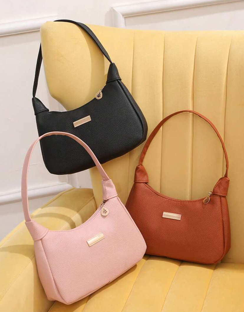Soft Vegan Leather Underarm Hobo Shoulder Bag — 3 Colours