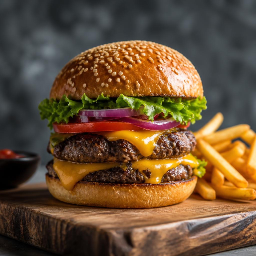 Signature Double Cheeseburger with Fries