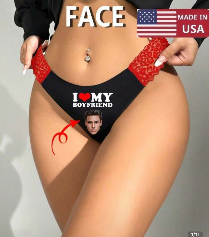 Customised Face Print Lace Panty — I Love My Partner