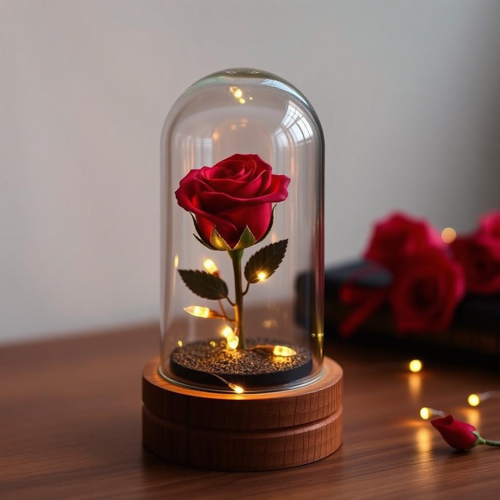 Eternal Rose Flower Lamp — Glass Dome with LED Lights