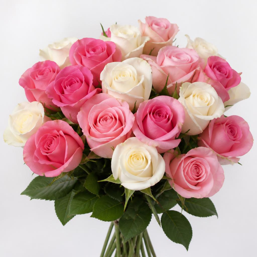 Signature Pink & Cream Rose Bouquet