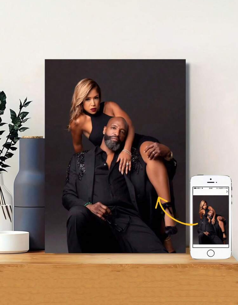 Personalised Couple Portrait Canvas from Your Photo