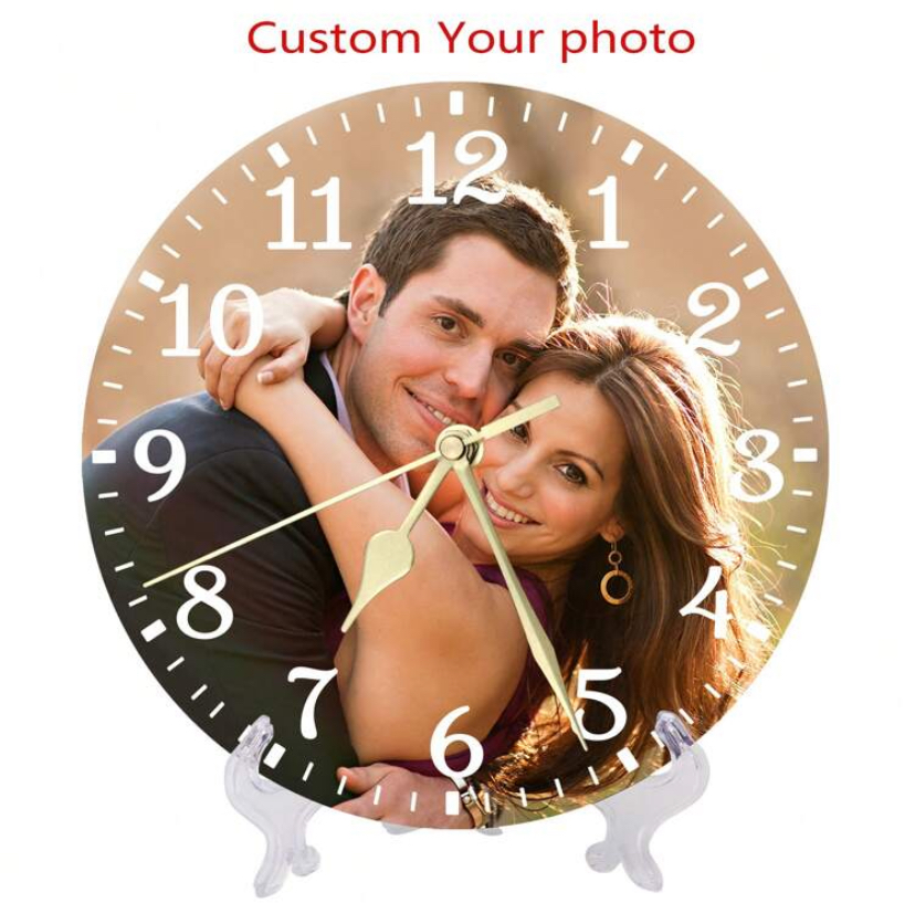 Custom Photo Silent Round Wall Clock — Sublimation Print