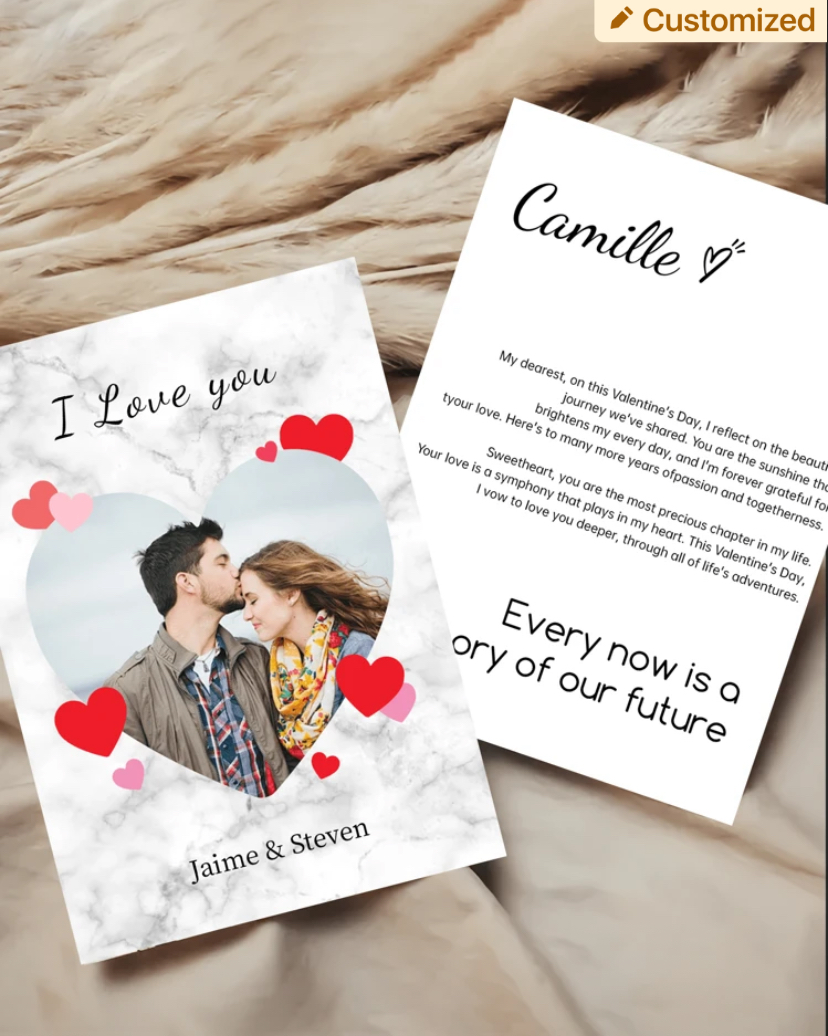 Customised Love Photo Card with Personal Message