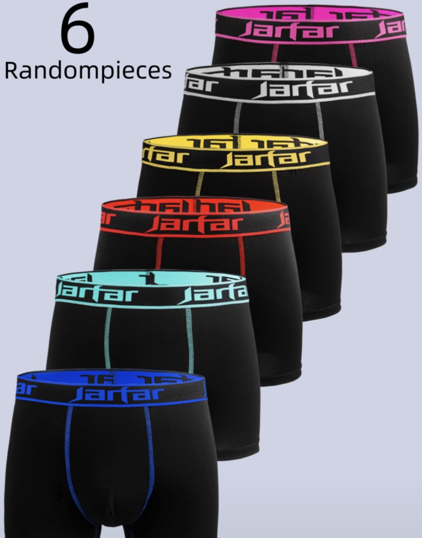 Jarfar Men's Boxer Briefs — 6-Pack Assorted Waistband