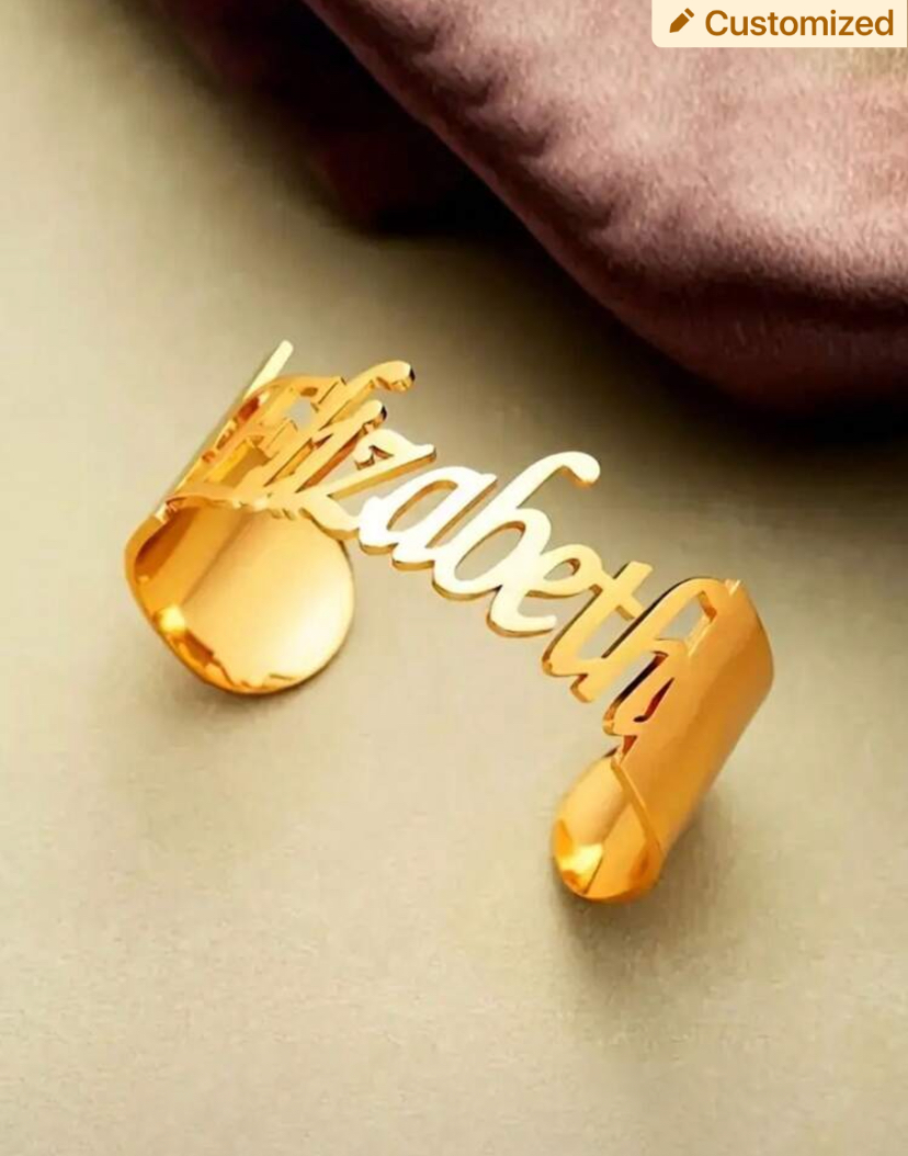 Customised Name Ring — 18K Gold Plated