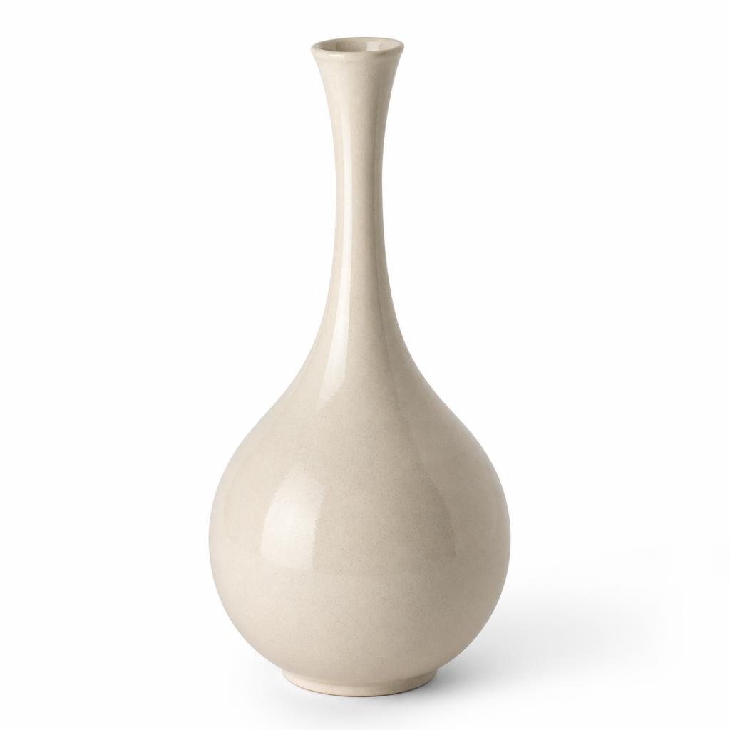 Sculpted Ceramic Bud Vase — Cream
