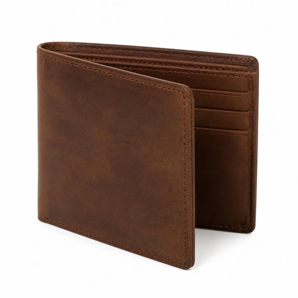Vintage Leather Bifold Pocket Wallet