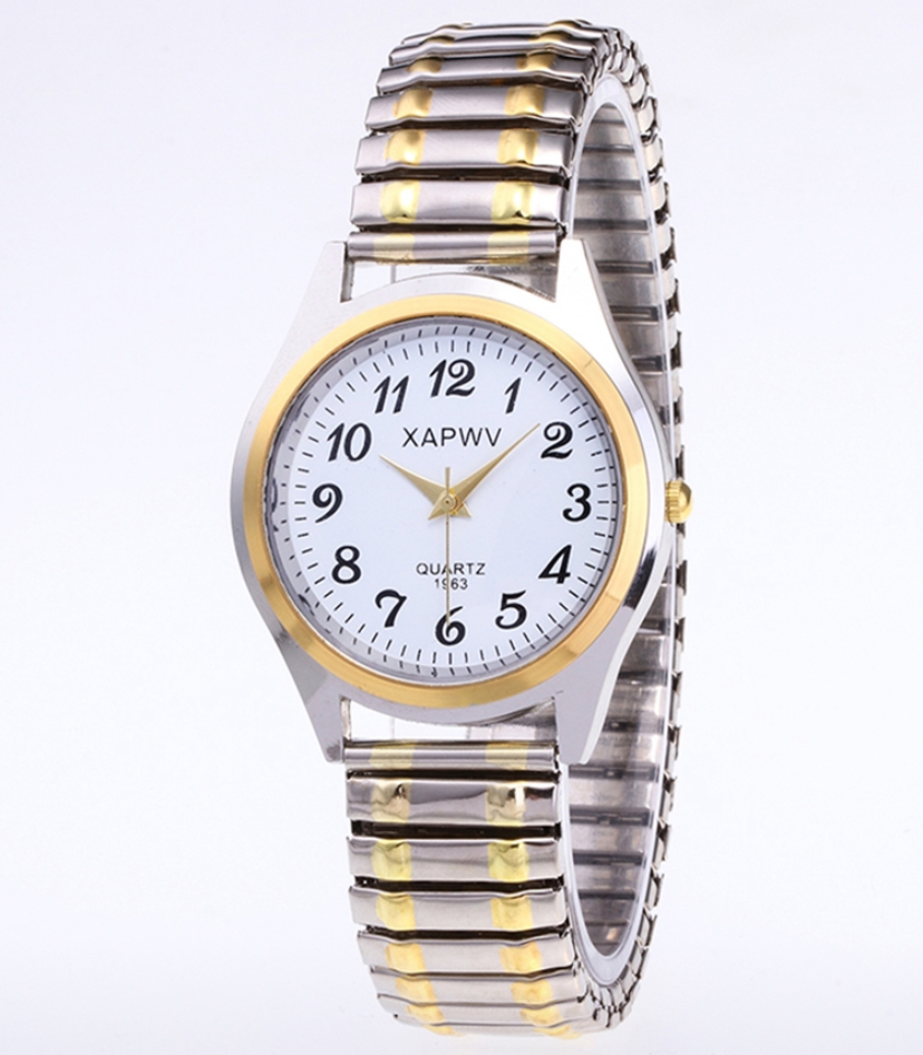 XAPWV Quartz 1963 Two-Tone Stretch Band Watch